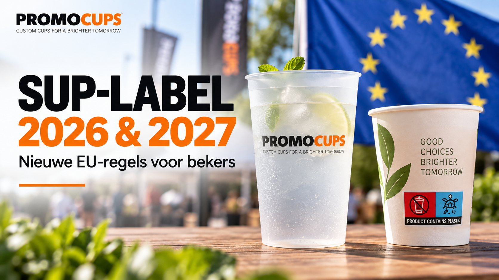 SUP-label 2026 & 2027: nieuwe EU-regels voor bekers  