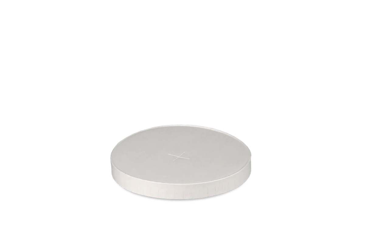 Deksel milkshakebeker met kruis Ø90mm karton Wit