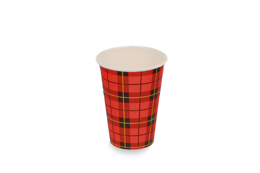 Kartonnen koffiebeker 180cc / 7,5oz schotse Ruit  afbeelding 1
