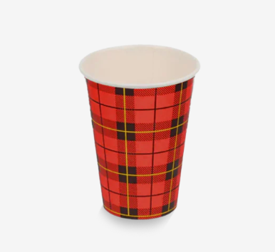 Kartonnen koffiebeker 180cc / 7,5oz schotse Ruit  afbeelding 1